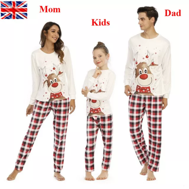 Family Adult Kids Christmas Pyjamas Xmas Nightwear Pajamas PJs Sets Festive  FF