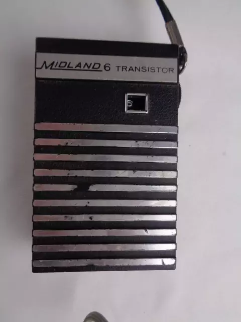 Vintage 1960's Midlands 6  Transistor Radio - Hong Kong- Tested & Works!