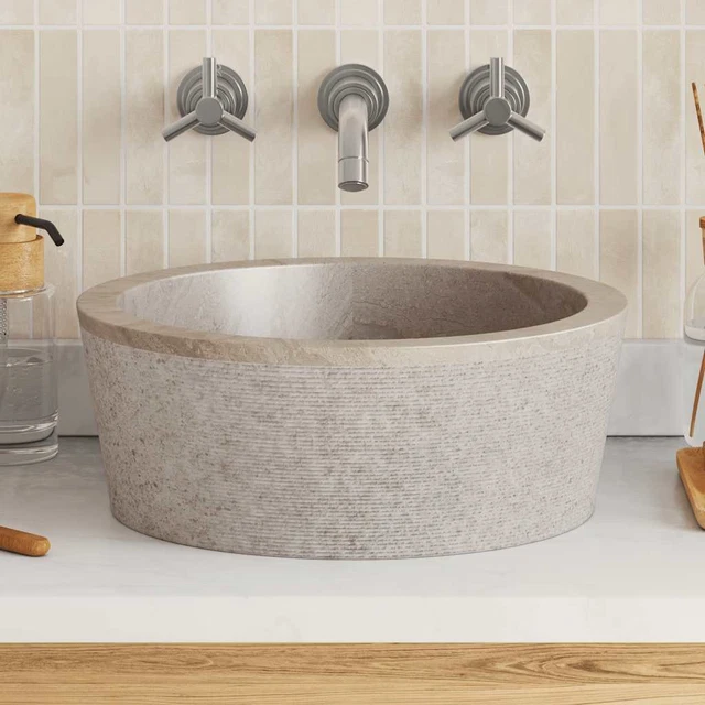 Lavabo à encastrer en cuivre du Mexique Maria - Vasque de salle de bain ronde en cuivre forgé à la main 42,5x16 cm | Lavabo évier encastré en cuivre | Leroy Merlin
