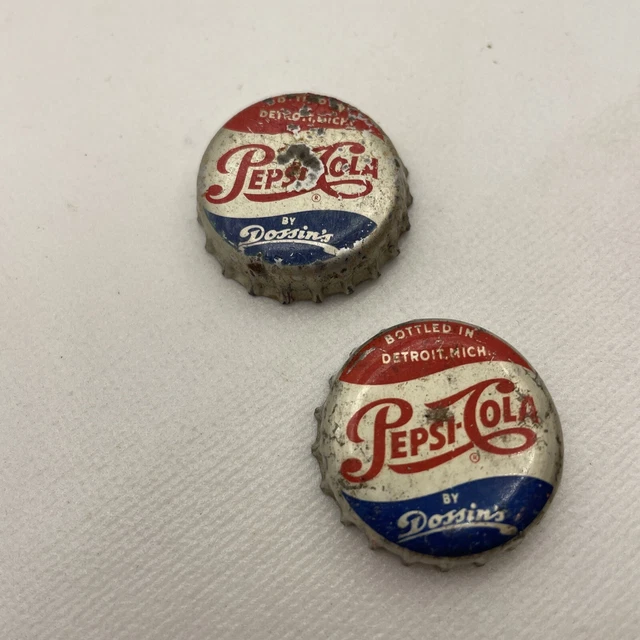 VINTAGE USED PEPSICOLA Cork Soda Bottle Cap Detroit Michigan Dossins