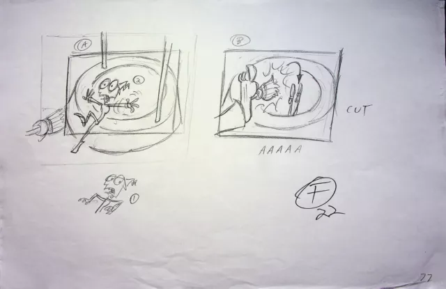 The Fairly OddParents JOHN FOUNTAIN SIGNED Hand Drawn Storyboard Page #IZ