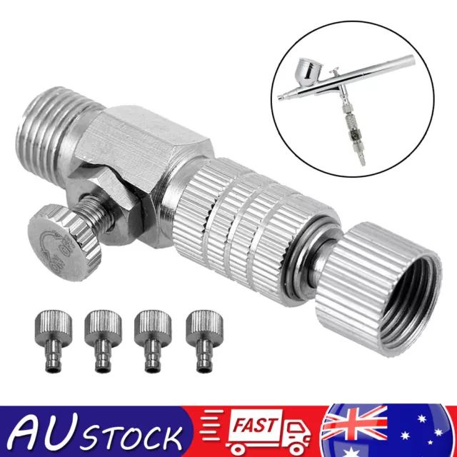 Airbrush Quick Release Coupling Disconnect Adapter Kit, 5pcs 1/8 Inch  Female Connector and Male Adapter Airbrush Accessory Valve Control  Adjustment