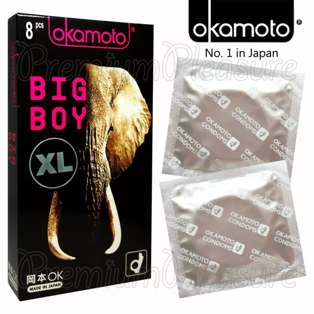 Okamoto Big Boy XL condoms Mega Larger Wider King Size Retail box of 8 PCS