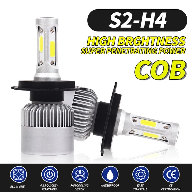 H4 LED Headlight Kit Light Bulbs Hi/Lo Beam 6000K 9003 HB2 72W 9000LM White