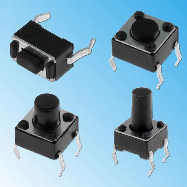 100 Interrupteurs Bouton Poussoir Tactiles 4 Broches - 6x6x4,5 Mm, Momentané, Pour Circuits électroniques, PCB - 2