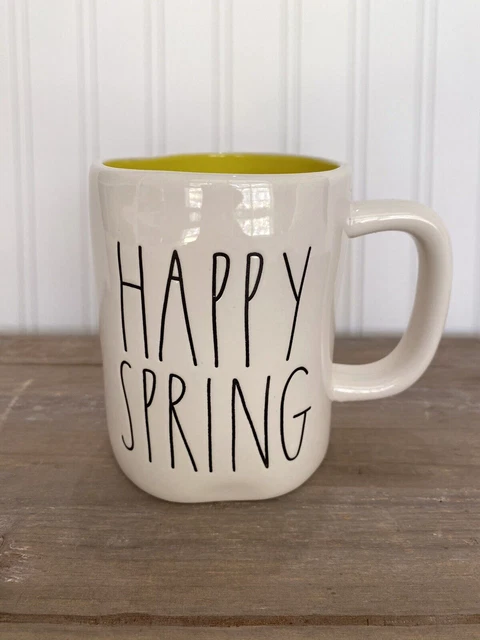 Rae Dunn HAPPY SPRING ceramic mug - yellow - Artisan Collection By Magenta