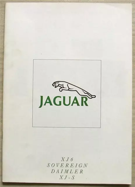 JAGUAR & DAIMLER RANGE Car Sales Brochure 1990 #JAG 90/M1 XJ-S Sovereign XJ6