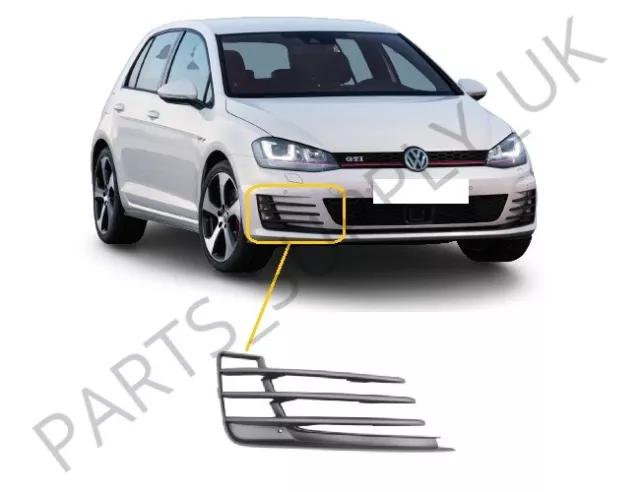 Vw Golf GTI GTD Mk7 13-2017 Front Centre Bumper Grille W/ Adaptive Cruise  Hole