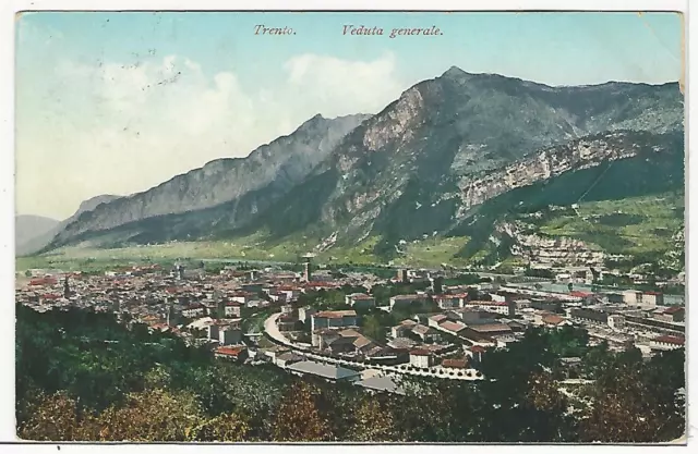 TRENTO (114) - TRENTO Veduta generale - Fp/Vg 1924 per Ungheria e bollo Austria