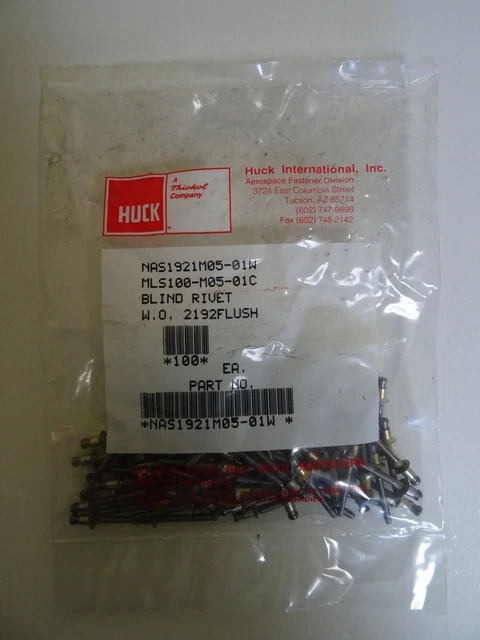 Rivets Rivet Huck Blind Rivet Nas1921 M05-01W /#8 M6L 1580