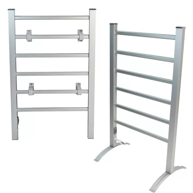 Electric Towel Rail Warmer 6 Bar Radiator Stand Wall Mount Bathroom Heated Rack