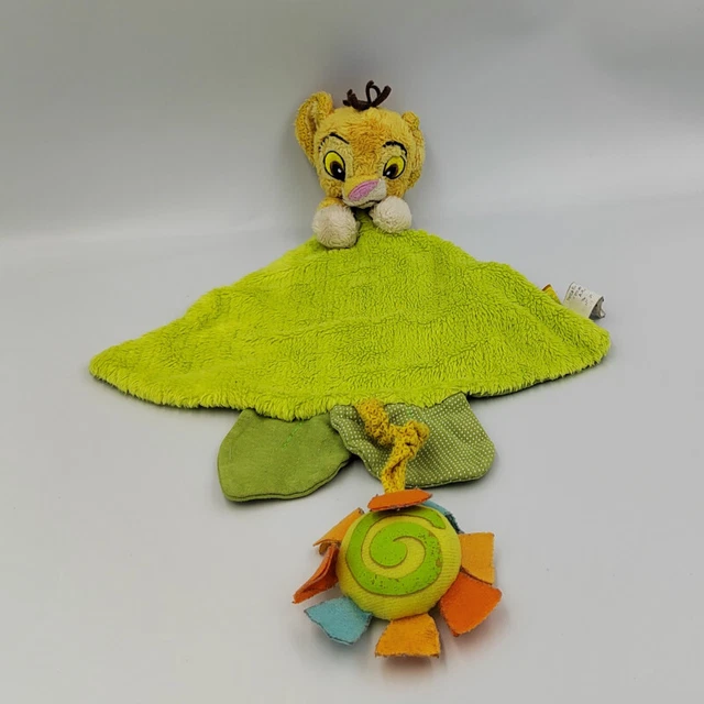 Doudou plat le roi lion Simba vert soleil DISNEY - 10900