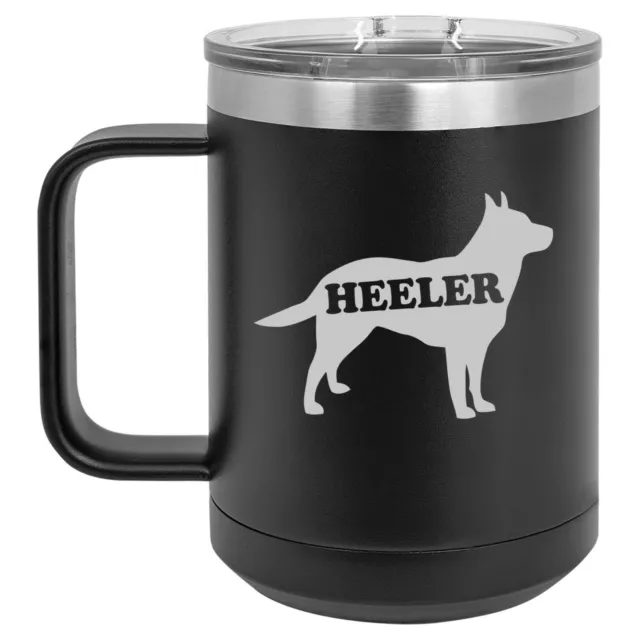 15oz Tumbler Coffee Mug Handle & Lid Travel Cup Australian Cattle Dog HEELER