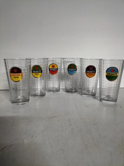 Lot De 6 Verres à Bière Vedett - 33 Cl, 6 Décors Différents, Verres De Bar Authentiques - 9