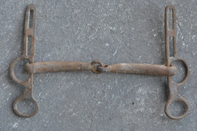 Antique Medieval Wrought Iron Horse Bridle Bit  Blacksmith Hand Forged