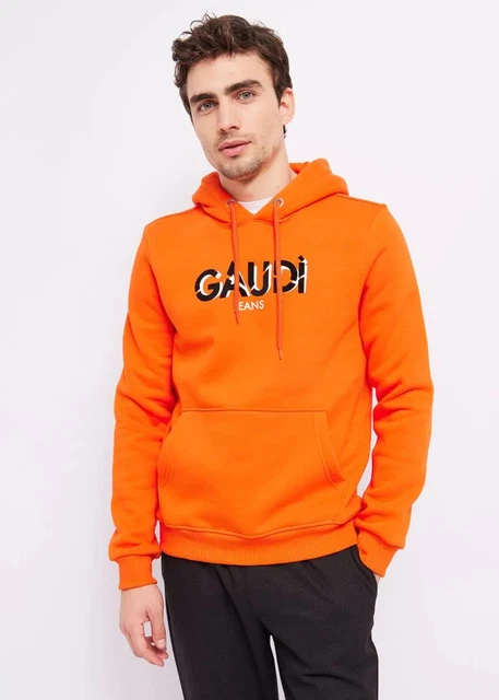 FELPA UOMO CON Cappuccio Gaudi Art.321Gu64022 Col. Arancio EUR