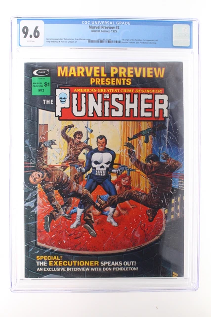 Marvel Preview #2 - Marvel 1975 CGC 9.6 1st Origin of the Punisher! Frank Castle