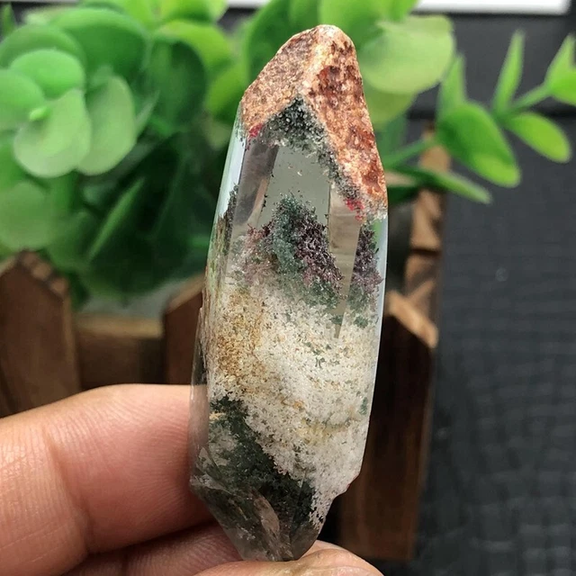 WOW！！Rare Natural hyaline multicolor Phantom Ghost Garden Quartz Crystal 31.8g