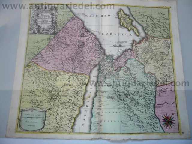 Egypt, Israel, Middle East, Cyprus, map, Seutter Matthäus, anno 1730,