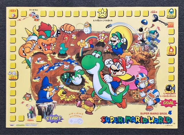 NINTENDO SUPER MARIO World Promo Poster B2 Size Rare SFC