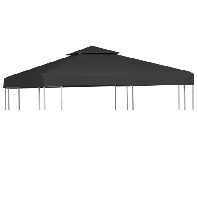 Pavillon Zeltplane  Abdeckung 270g/m² 3x3 m Dunkelgrau I5N6