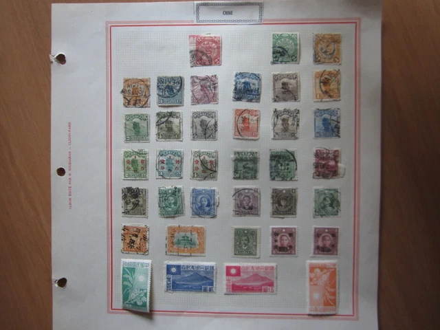 Lot + 140 Timbres De Chine Sur Feuilles