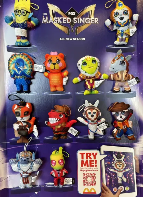 McDonald's 2023 THE MASKED SINGER Happy Meal Toys Complete Set of 12 toys SEALED