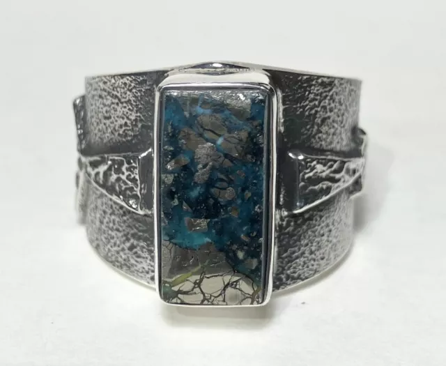 Kevin Yazzie Navajo Nacozari Turquoise Ring Size 10.5