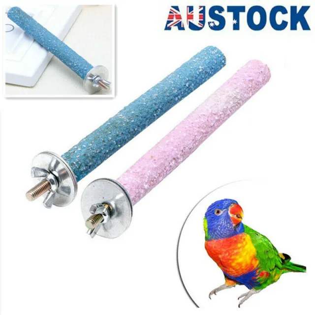 Colorful Pet Bird Parrot Chew Toys Paw Grinding Cage Stand Perches Budgie