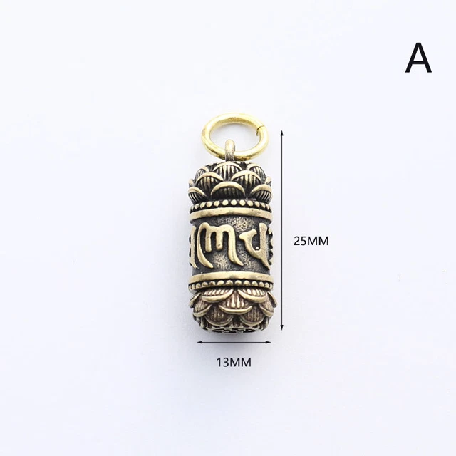 Keychains Brass Buddha GuanYin Hanging Pill Box Medicine Case Container Bot-wf