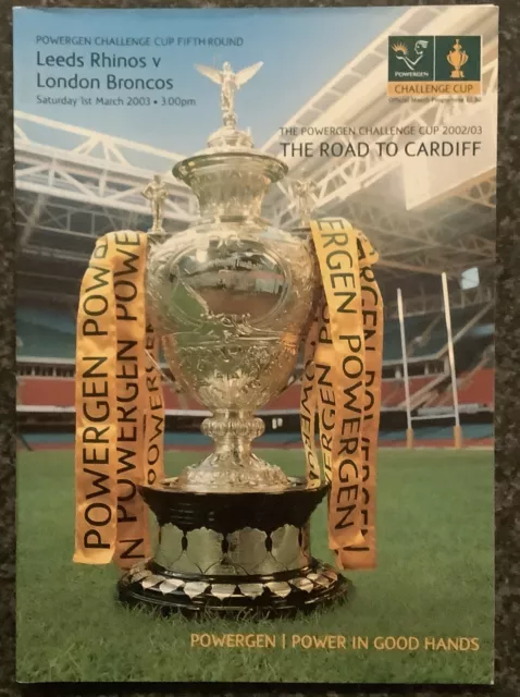 Rugby League Programme Challenge Cup - Fifth Round Leeds v London 2003