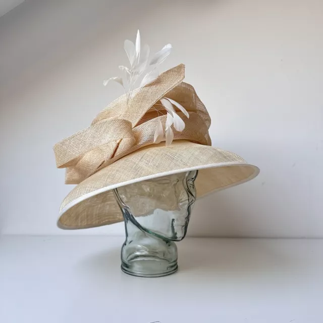 Nigel Rayment Wedding Hat Feather & Bow Women's Ascot Races Mother of the Bride