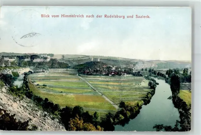 51811892 - 4803 Bad Koesen 1908 Blick vom Himmelreich nach der Rudelsburg und