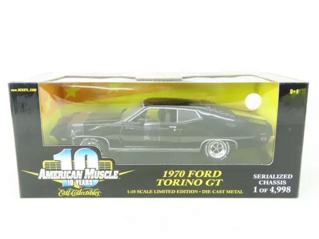1:18 Scale RC Ertl American Muscle #36512 Die-Cast 1970 Ford Torino GT - Black