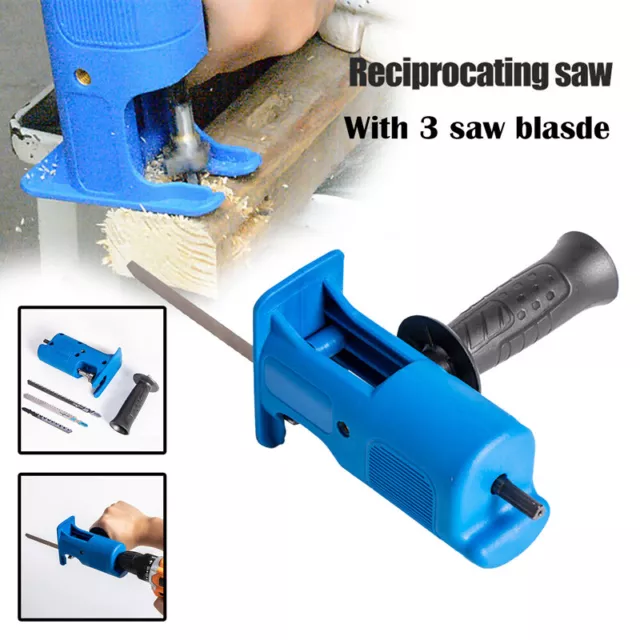 Cordless Electric Drill Reciprocating Saw Hand Wood Metal Cutter Adapter + Blade