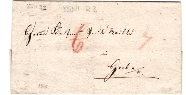 BAYERN  Vorphilat. Faltbrief YSNI R 3 (Ez)/ISNY - HORN a. N. ; 1830