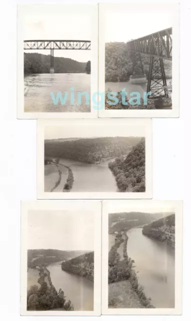 LOT Old Photos High Bridge RR Cantilever Bridge Kentucky River Vintage 1941