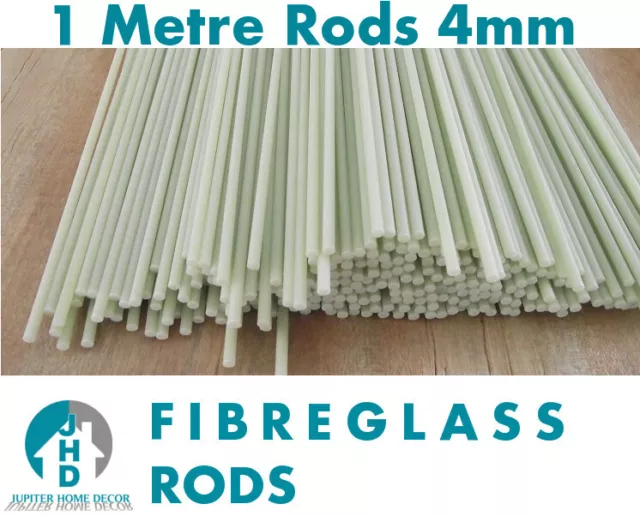 5 x 1m Fibre Glass Roman Blind Rods - HIGH QUALITY 4MM THICK (plastic)