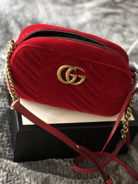 Gucci Red GG Canvas Shoulder Bag Small QFB0592BRH000 | WGACA