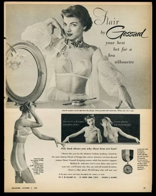 1950 GOSSARD LINGERIE bra girdle 4 women photo vintage print ad $29.97 -  PicClick