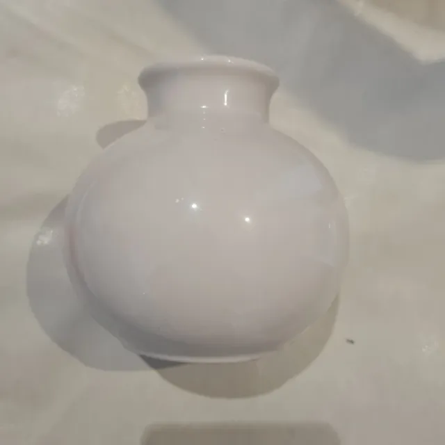 Vintage Poole Pottery Round Bulb Bud Glazed Globe Vase Cream Buttermilk Colour