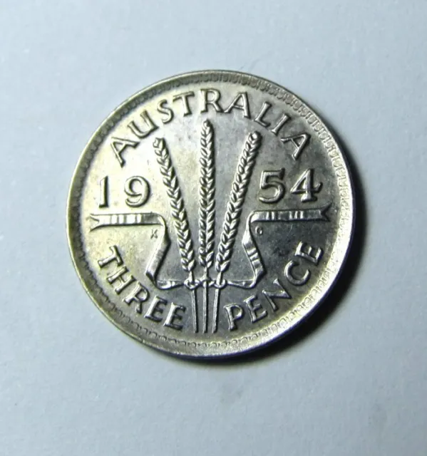 1954 Australian Threepence - Scarce Date