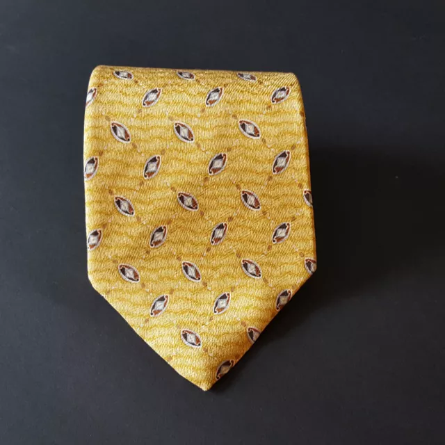 Cravate homme jaune collection Perry Ellis 100 % soie fabriquée aux États-Unis