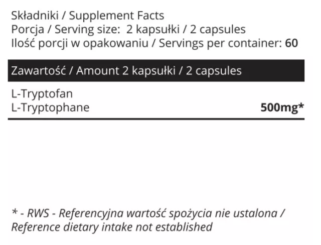 SOWELO L-TRYPTOPHAN 500mg VEGE CAPS 2