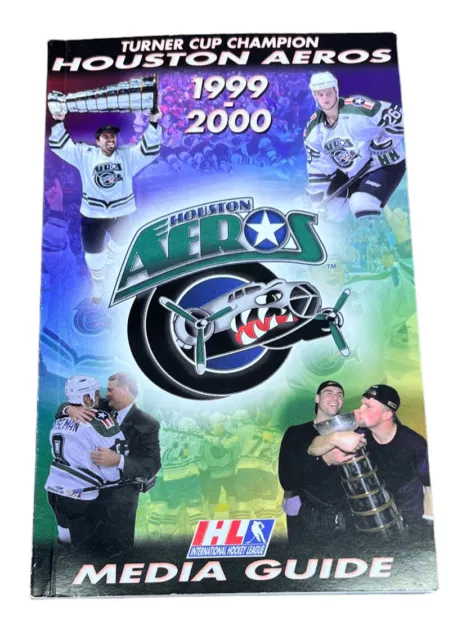 Vintage HOUSTON AEROS 1999-2000 Media Guide Turner Cup Champion