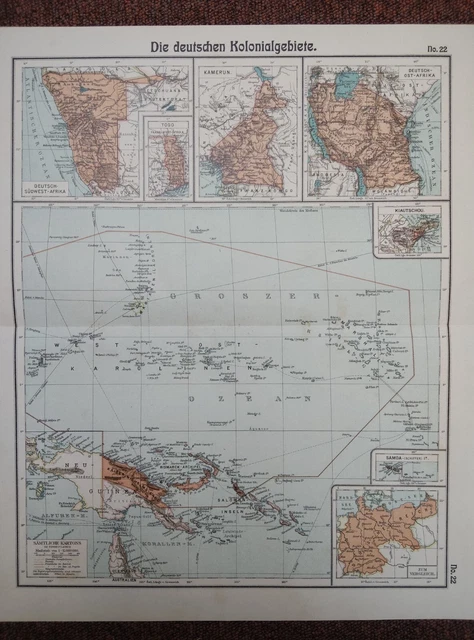 große alte Karte +Die deutschen Kolonialgebiete+ 1900 +DOA,Deutsch-Südwest,Togo+