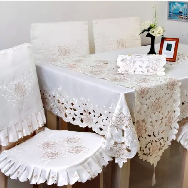 Antique Table Runner Lace Embroidered  Long Tablecloth Runners Party Decortion