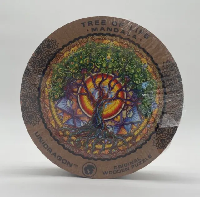 Unidragon Wooden Jigsaw Puzzle Tree of Life Mandala Royal Size 200 Pieces Medium