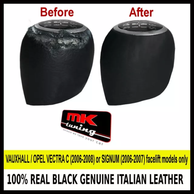 VAUXHALL OPEL VECTRA C Signum 2006 08 Black Leather Cover For Gear