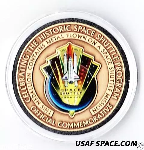 Space Shuttle Commemorative Nasa Coin-Medallion Containing Flown Shuttle Metal 3